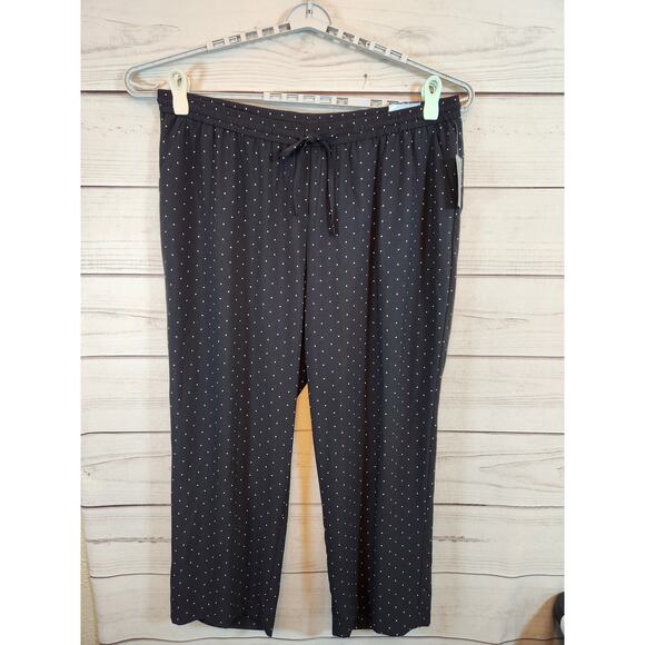 Catherines Women's Black White Polka Dot High Rise Wide Leg Trouser Pants 2X NWT - Picture 1 of 7